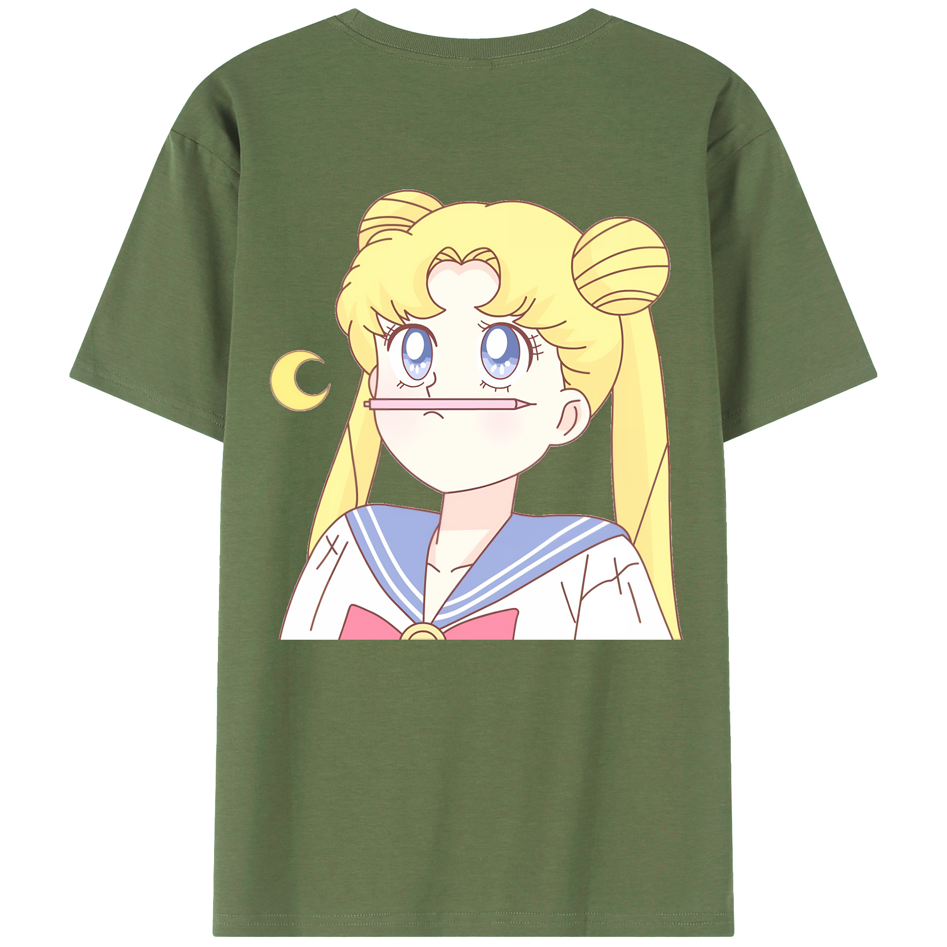 （画像用） 美少女戦士セーラームーン 愛野 美奈子 あいの みなこ Sailor Moon Aino Minako 綿100％ メンズ半袖Tシャツ（バックプリント） 通気性